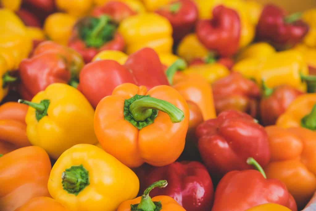 red and yellow peppers