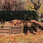 compost pile in garden