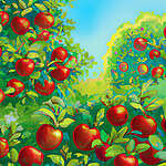 apples in an orchard