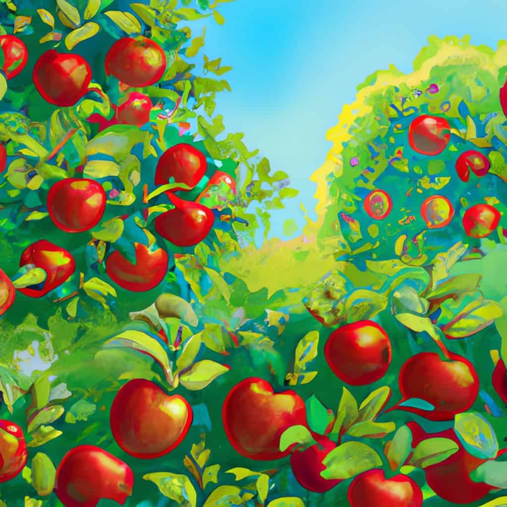 apples in an orchard